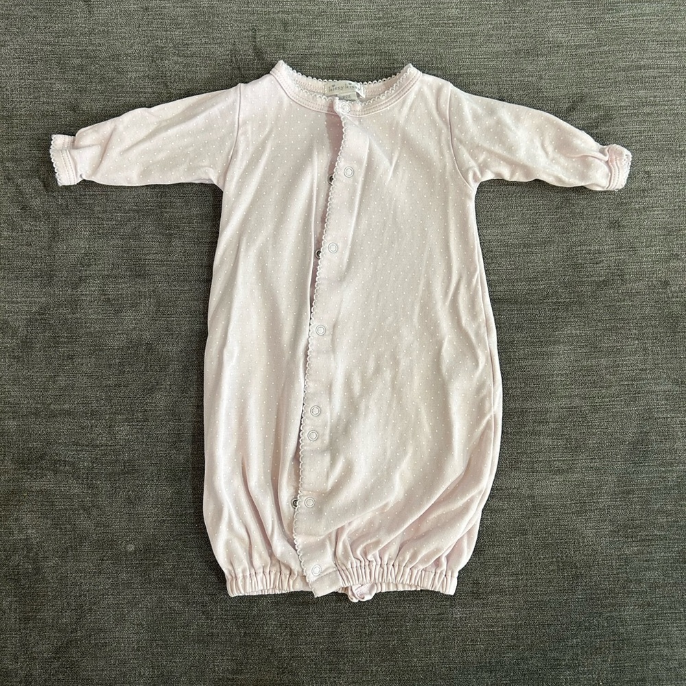 Soft Pink Dots Kissy Kissy Convertible Gown EUC